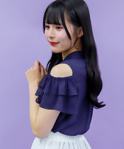 Marine Charm Ribbon Blouse