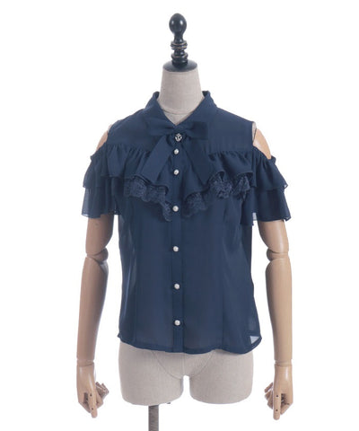 Marine Charm Ribbon Blouse