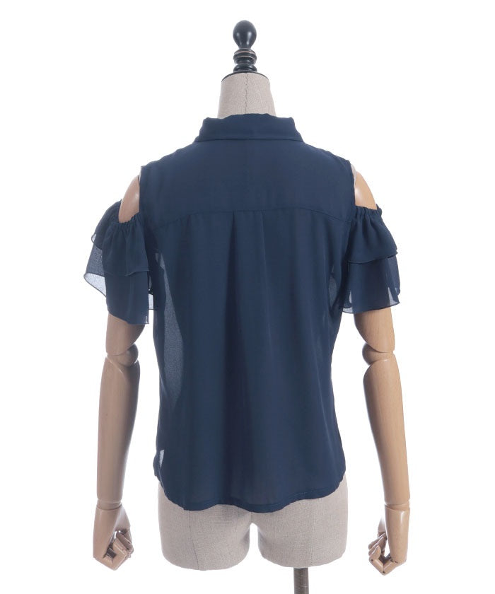 Marine Charm Ribbon Blouse