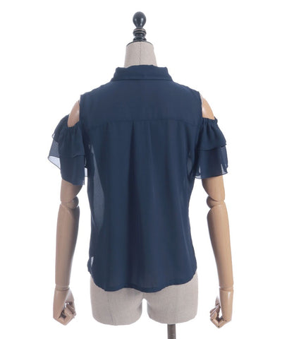Marine Charm Ribbon Blouse