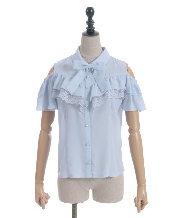 Marine Charm Ribbon Blouse