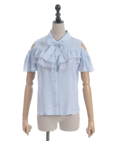 Marine Charm Ribbon Blouse