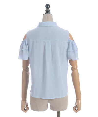 Marine Charm Ribbon Blouse