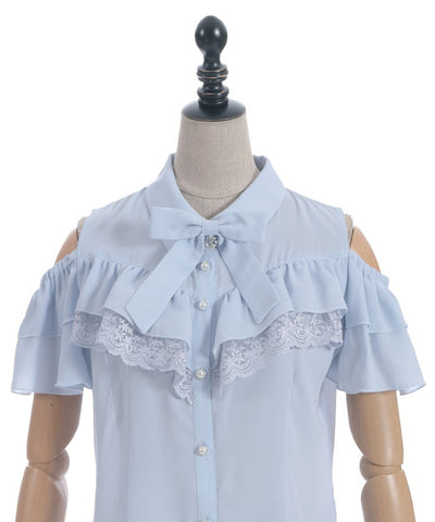 Marine Charm Ribbon Blouse