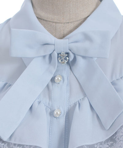 Marine Charm Ribbon Blouse