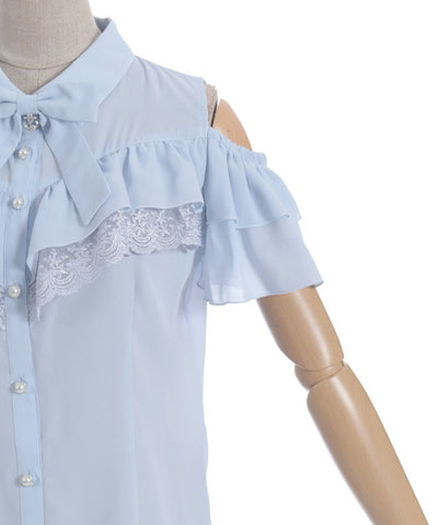 Marine Charm Ribbon Blouse