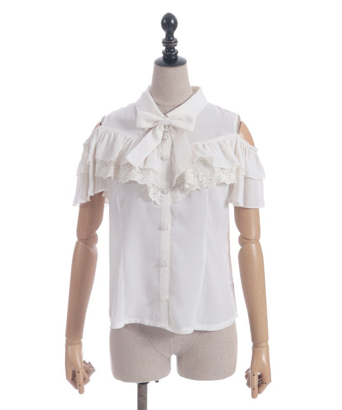Marine Charm Ribbon Blouse