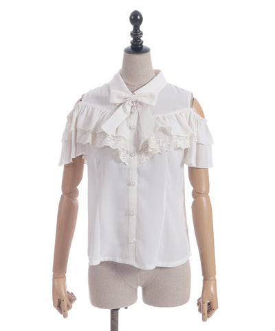 Marine Charm Ribbon Blouse