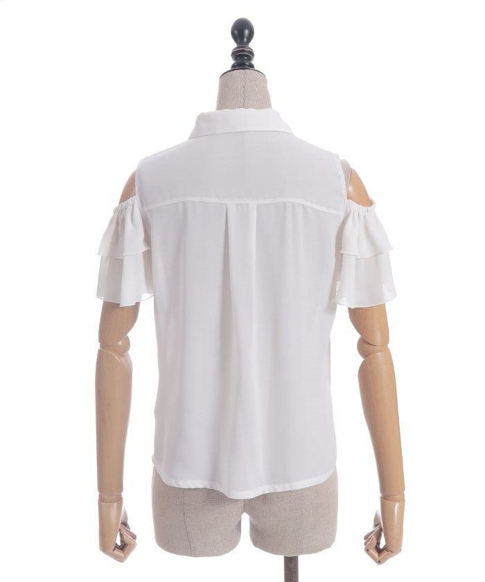 Marine Charm Ribbon Blouse