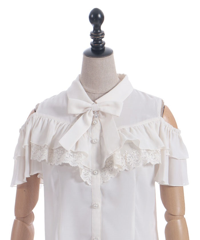 Marine Charm Ribbon Blouse
