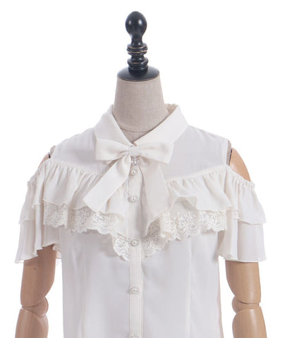 Marine Charm Ribbon Blouse