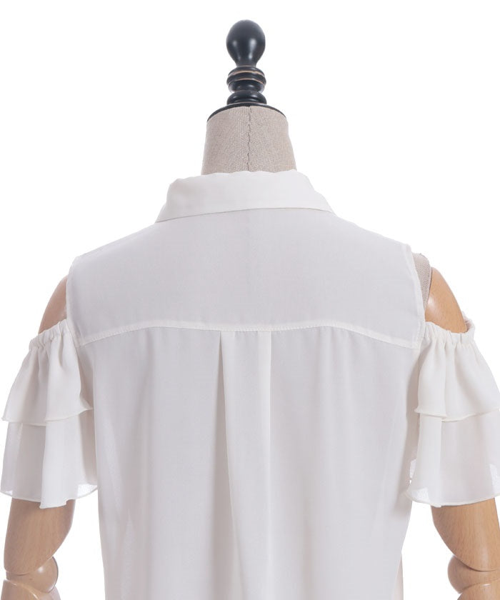 Marine Charm Ribbon Blouse