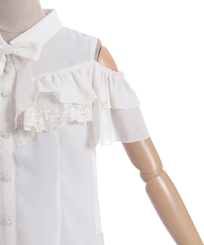 Marine Charm Ribbon Blouse