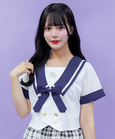 Double Button Sailor Blouse