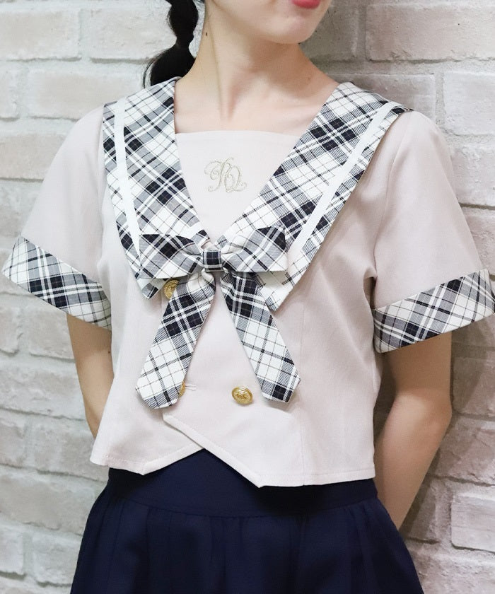 Double Button Sailor Blouse