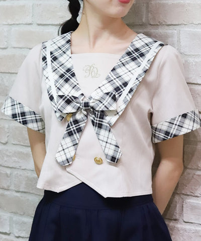 Double Button Sailor Blouse