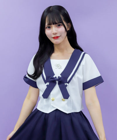 Double Button Sailor Blouse