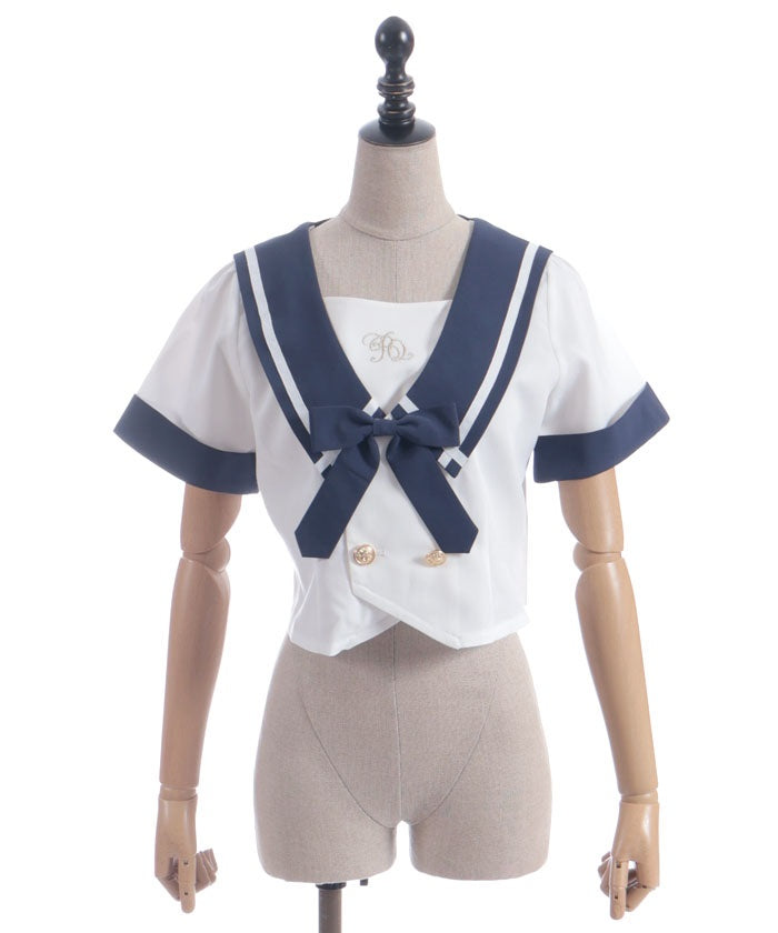 Double Button Sailor Blouse