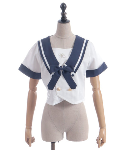 Double Button Sailor Blouse