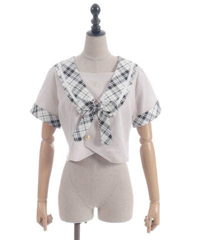 Double Button Sailor Blouse