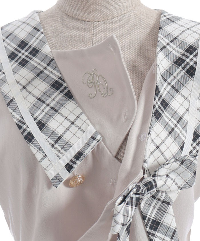 Double Button Sailor Blouse