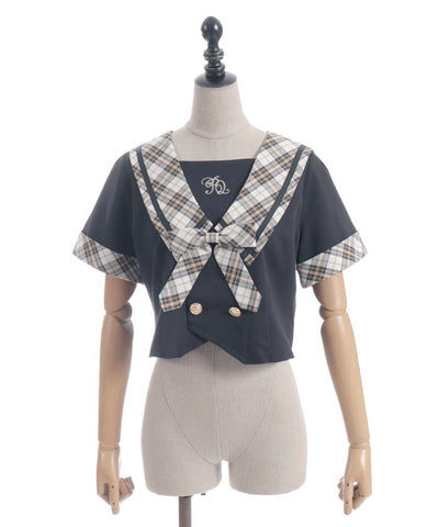 Double Button Sailor Blouse