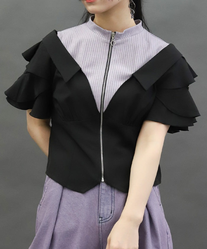 Layered Flare Sleeve Shirt