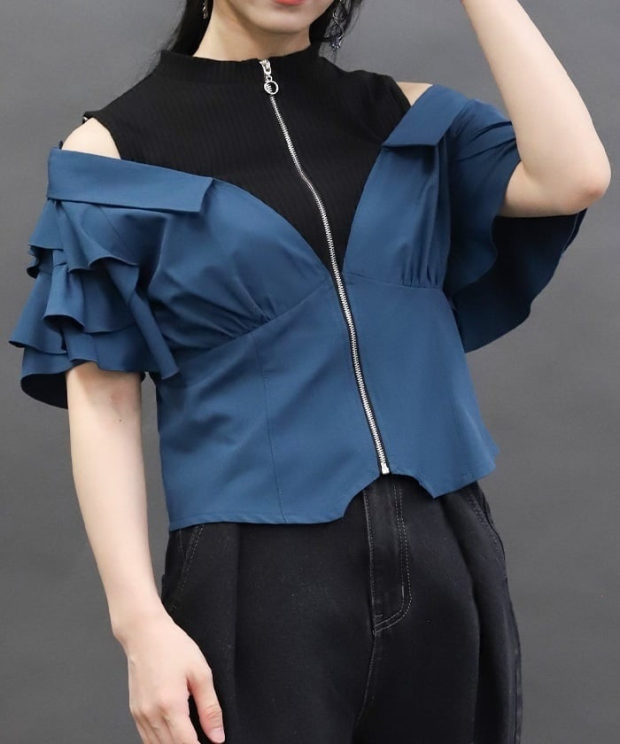 Layered Flare Sleeve Shirt