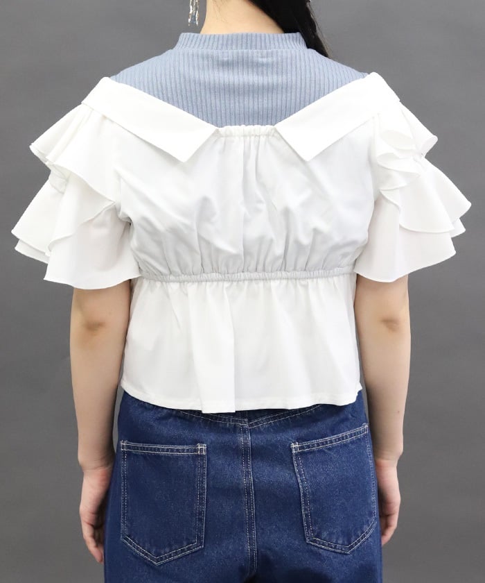 Layered Flare Sleeve Shirt