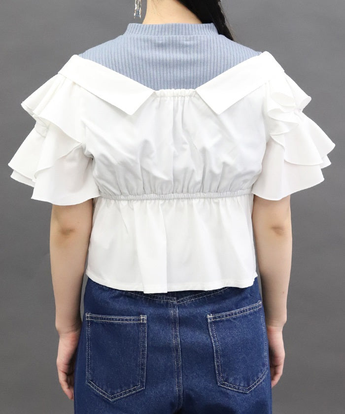 Layered Flare Sleeve Shirt