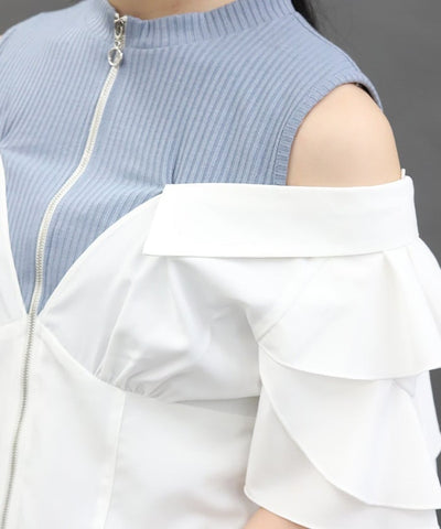 Layered Flare Sleeve Shirt