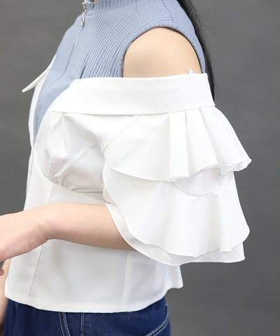 Layered Flare Sleeve Shirt