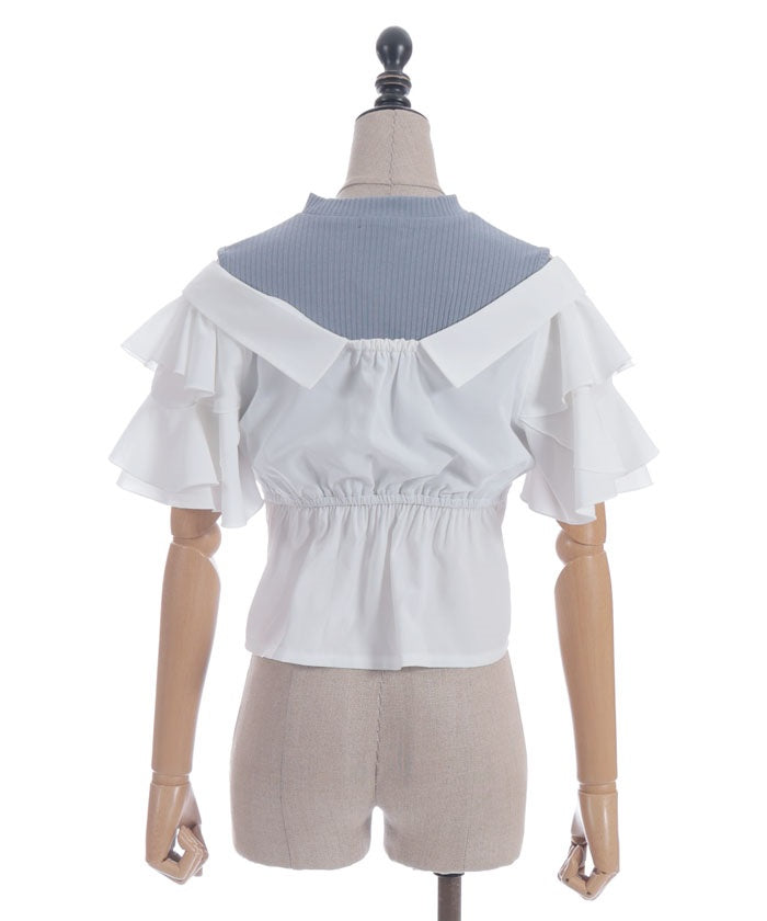 Layered Flare Sleeve Shirt