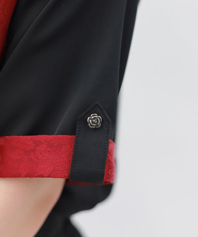 Jacquard & Pleated Blouse