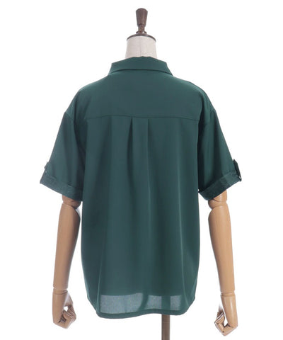 Jacquard & Pleated Blouse