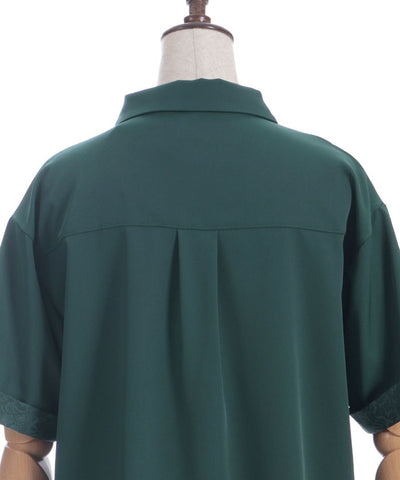 Jacquard & Pleated Blouse