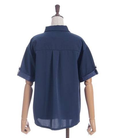 Jacquard & Pleated Blouse