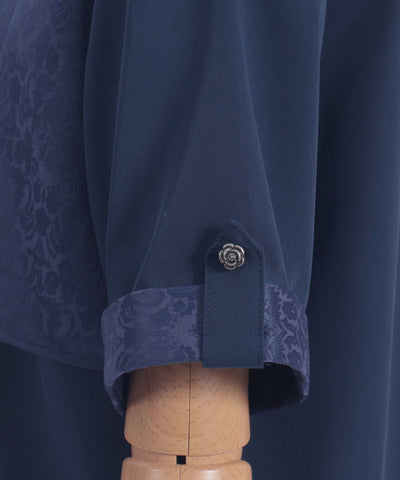 Jacquard & Pleated Blouse