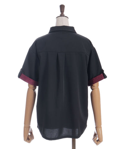 Jacquard & Pleated Blouse