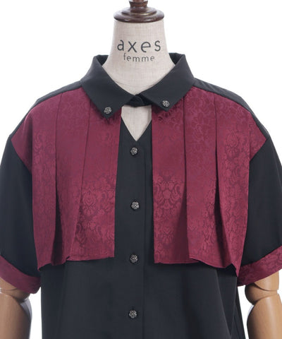 Jacquard & Pleated Blouse