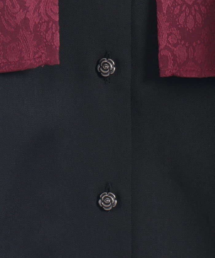 Jacquard & Pleated Blouse
