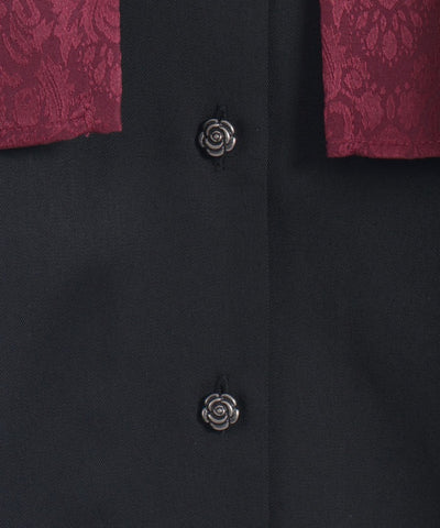 Jacquard & Pleated Blouse