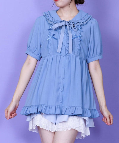 Topping Ribbon Long Blouse