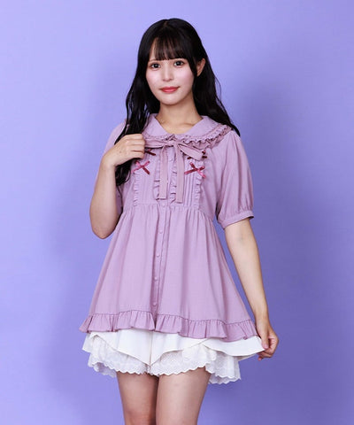 Topping Ribbon Long Blouse