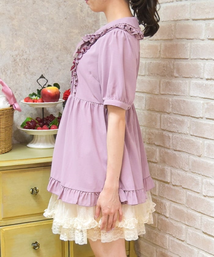 Topping Ribbon Long Blouse