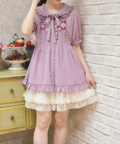Topping Ribbon Long Blouse