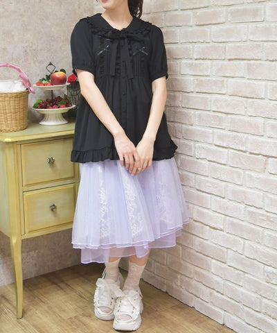 Topping Ribbon Long Blouse