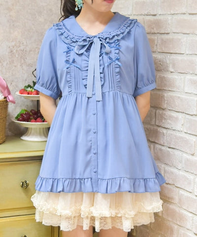Topping Ribbon Long Blouse