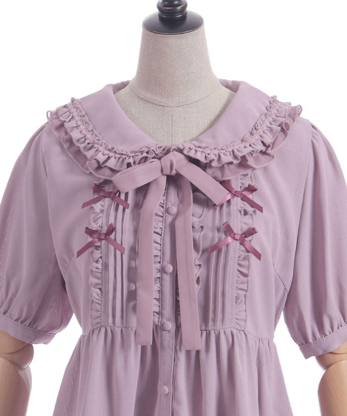 Topping Ribbon Long Blouse