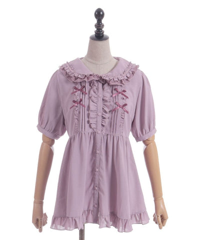 Topping Ribbon Long Blouse